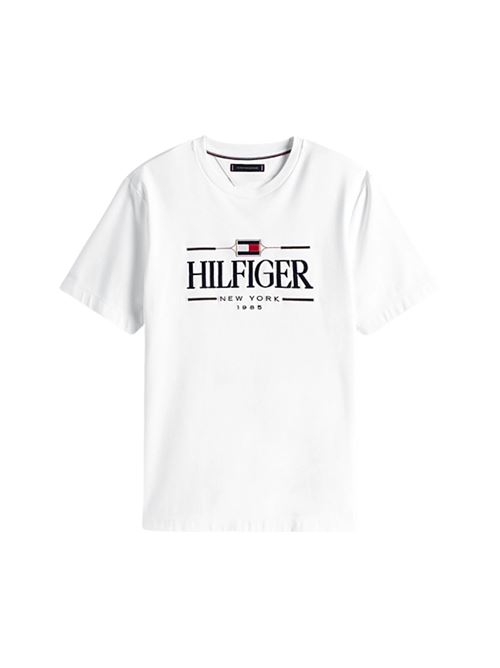 T-shirt in cotone con logo ricamato Tommy Hilfiger | MW0MW39585YBR